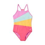 Speedo Girl's Radiating Splice One Piece Swimsuit - Coral Paradise, 10