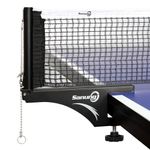 Sanung S207 Table Tennis Net and Post Set, Collapsible Ping Pong Mesh Net Clip with high Strength Grip Holder Adjustable Screw Clamp Post Kit for Professional Training Competition Game Playing