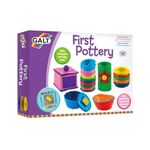 Galt First Pottery - Fun Arts and Crafts Kit for Kids - Childrens Air Dry Clay Painting and Pottery Set for Girls and Boys with Ceramic Paints,Mini Rolling Pin,Paintbrush and Guide - Ages 6 Years Plus