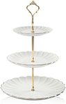 Pukka Home 3 Tier Ceramic Cake Stand Wedding, Dessert Cupcake Stand for Tea Party Serving Platter