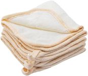 S&T INC. Exfoliating Washcloths, Dual Sided for Face and Body Scrub Towel, 9.9 Inch x 9.9 Inch, Cream, 3 Pack