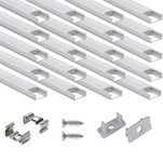 StarlandLed 40 Pack 1Meter/3.3ft LED Channels and Diffusers with End Caps and Mounting Clips for LED Flexible Light Strip …