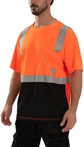 SRsafety High Visibility Shirts for Men, Class 2 Security Shirts for Men, Which Washed Repeatedly Without Easy to Fall Off Reflective Strips Orange-Black