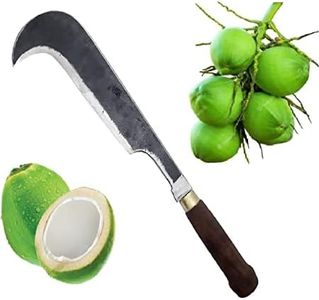 LJL Traders® Multi Purpose Medium Size High Tempered Iron Steel Kitchen Knives Full Tang Knife Traditional Handmade Bill Hook/Felling Wooden Handle Kerala Chettan Vakathi - Pack of 1