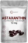 Micro Ingredients Astaxanthin 12mg, 120 Softgels, 4 Month Supply | Premium Astaxanthin Antioxidant Supplements | Fresh Microalgae Source | Supports Eye, Joint, & Internal Circulation Health