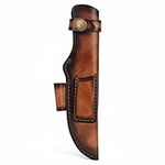 Tourbn TOURBON Handmade Genuine Leather Knife Sheath with Fire Starter Holder for Camping Hunting Bushcraft