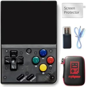 Miyoo Mini V4 Retro Game Console,Portable Handheld Video Game Console ，2.8 inch IPS Screen 750x560 Resolution Screen with 64GB Card 7000+ Games, Linux System (Black, 64G)