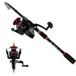 REAWOW Fishing Rod And Reel Combos Portable Carbon Fiber Telescopic Deep Sea Fishing Rod With Spinning Reels Bass For Travel（with operation instruction）