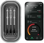 CHEF iQ Sense Smart Wireless Meat Thermometer with 3 Ultra-Thin Probes, Unlimited Range Bluetooth Meat Thermometer, Digital Food Thermometer for Remote Monitoring of BBQ Grill, Oven