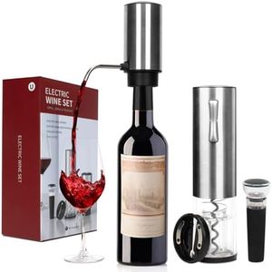 Electric Wine Opener Set-Zuplo Wine Gifts-Electric Wine Aerator Pourer-Rechargeable Electric Wine Bottle Opener Kit with Aerator and Dispenser, Vacuum Stoppers, Foil Cutter-4 in 1 Wine Gifts for Women