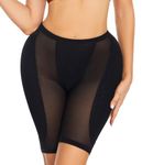 Velssut Women Padded Hip Enhancer Shapewear Butt Lifter Tummy Control Panties Fake Hip Pads Black