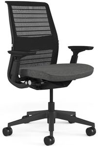 Steelcase Think Ergonomic Office Chair – Otto Charcoal | Adjustable Lumbar Support, 4D Arms, LiveBack System | Weight-Activated Recline | 12-Year Warranty (Black)