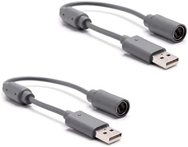 Link-e : 2 X Cable Adaptador USB Compatible con Controller con Cable y Accesorios en Consola XBOX 360 y PC