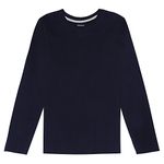 French Toast Boys' Long Sleeve Crewneck Tee T-Shirt, Navy, X-Large