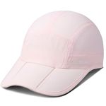 GADIEMKENSD Folding Running Man Hat,Visors Sport Cap Summer Mesh Women Baseball Cap Hiking Quick-Drying Hat Breathable Waterproof Trucker Hat with 3.54in Brim Adjustable Unisex Hat Pink