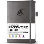 Clever Fox Password Book with Alphabetical Tabs – Hardcover Address Keeper Log – Medium Journal for Seniors, Home Office Gifts (Grey)