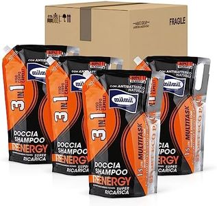 Milmil Doccia Shampoo Reenergy Multitask 3 In 1 Viso Corpo Capelli, Rivitalizzante, Tonificante e Rigenerante, con Antibatterico Naturale, Sport Eco Pack, Busta Maxi Ricarica - 4 x 1500 ML