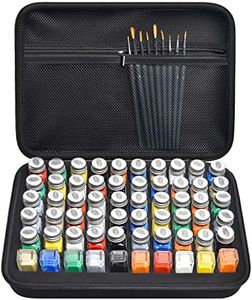 Model Paint Storage Case Compatible with Testors Paint Set, Paints Organizer Carrying Bag Holds 60 Bottles with 9 Fine Detail Miniatures Paint Brushes, Enamel Paint Container- Paint Not