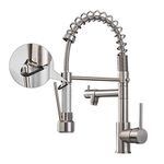 Aimadi Kitchen Faucet with Pull Down Sprayer,Commercial Single Handle High Arc Stainless Steel Brushed Nickel Kitchen Sink Faucet