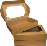 Glamifirsto -20 piece Bakery Boxes Cookie Boxes with Window 9"x 6"x2.5" Brown Treat Boxes for Chocolate Strawberries, Donuts, Pies, Muffins and Pastries