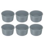 uxcell 6pcs Round Cake Pans, 4 Inch Silicone Cake Molds for Baking, Nonstick & Quick Release Circle Cake Pans for Layer Cake, Smash Cake and Cheese Cake Grey