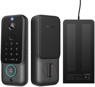 Lockin Veno Plus Palm Vein Video Smart Lock + Solar Panel, Keyless Entry Lock for Front Door, Touchless Biometric Access, Built-in 2.4GHz WiFi, IP53 Waterproof, 8GB Storage