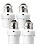 DEWENWILS Light Sensor Socket, Dusk to Dawn Sensor Socket, Light Bulb Socket for Light Fixtures, Compatible with Incandescent/CFL/LED/Halogen Bulbs, 4 Pack