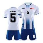 LAIFU Personalized Soccer Jerseys for Men Women Kids Adults Custom Soccer Shirt and Shorts with Name Number Logo (White)