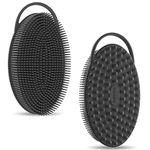 Metene 2 Pack Silicone Body Scrubber, Exfoliating Body Scrubber for Use in Shower,Lathers Well, Long Lasting, Soft Body Scrubber for Shower and Bath Skincare Routine(Black with Loop).