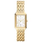 Fossil Watch for Women Raquel, Quartz Movement, 23 mm Gold Stainless Steel Case with a Stainless Steel Strap, ES5220