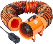 VEVOR Portable Ventilator with Hose, 2 Speed, 12 Inch Utility Blower Exhaust Fan with 16.4ft Flexible Duct, 560W 2894CFM High Velocity Industrial Air Mover for Extraction and Ventilation