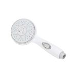 Camco Camper & RV Shower Head - Features Convenient On/Off Switch & 5 Different Spray Patterns - Designed to Conserve Potable Water - Simple to Clean w/Rubber Spray Tips - White (43711)