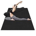 Odoland Large Exercise Mat 72'' x 48'' (6'x4') x6mm for Pilates Stretching Workout Mats for Home Gym Flooring, Extra Thick Non Slip Eco Friendly Yoga Mat with Carry Strap, Black