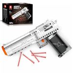 Reobrix 77001 Desert Eagle Model Building Kit, Building Toy with Shooting Function, Military Building Blocks for Teens 14+ and Adults, 356 Pieces
