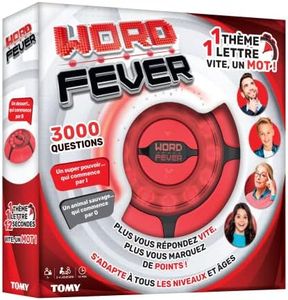 TOMY Word Fever, Jeu électroniques de devinettes/de recherche de mots avec sons, Jeu du petit bac, 3000 questions - famille, Convient aux adultes et aux enfants de 7 ans et plus