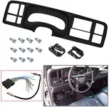 YHB Double DIN Dash Kit W/Wiring Harness & Antenna Adapter Fit 1999-2002 GM Full-Size Trucks/SUV's Silverado Sierra - Double Din Dash Bezel Cover Kit Car Stereo Radio Install Dash Kit