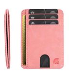 POWR Women's Wallet, Slim RFID Blocking Minimalist Credit Card Holder (Pink), Holds up to 7 Cards and Bank Notes, Ideal for Travel