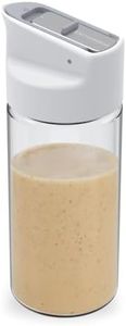 KITCHENDAO Glass Salad Dressing Shaker Bottle with Fresh-Keeping Lock Mechanism, Drip-free Spout, 12 oz Homemade Oil and Vinegar Salad Dressing Container Mixer Dispenser, Dishwasher Safe