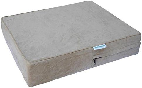 Go Pet Club Coussin orthopédique en Mousse Solide à mémoire de Forme pour Animal de Compagnie avec Housse imperméable, 91,44 x 71,12 x 10,16 cm, Kaki