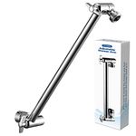 Adjustable Shower Head Extension Arm by SenHodyu - 11" Solid Brass Shower Arm Extension with Lock Joints, Universal Connection to Rain Shower Heads, Easy to Install (Luxury Polished Chrome)