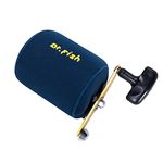 Dr.Fish 2 Pack Round Baitcasting Fishing Reel Cover Bags Protective Neoprene Left Right Handed Black Blue Round Baitcaster Reel Storage Wraps Reel Case Pouch