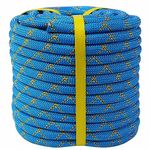 Double Braided Arborist Rope -1/2 Inch x 200 Feet Polyester Rope- High Strength Climbing Rope for Adults & Kids Tree Work, Halyard, Sailing(Blue/Red/Yellow)