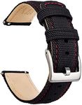 Ritche 22mm Sailcloth Wristbands Watch Strap, Quick Release Sailcloth Watch Band Padding Design Watch Bands for Men Women, Valentine's day gifts for him or her