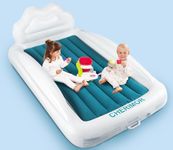 CHERIMOR Toddler Air Mattress with Electric Pump, Inflatable Toddler Travel Bed with Safety Sides, Portable Kids Blow Up Mattress for Travel, Camping Grandma Sleepovers Playing Air Bed, Gift for Kids