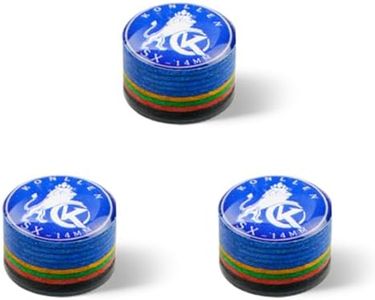 KONLLEN Pool Cue Tips 9 Layers Rainbow Billiards Tip (Hardness SX/SS/S/M/MH/H) (Size 11mm/14mm) Pool Cue Tip with Clear Billiards Cue Accessories