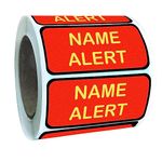 500Pcs Name Alert Medical Labels 1 x 2 Inch - Alert and Instruction Labels Medical Charts Patient Chart Labels,Red and Yellow (Name)