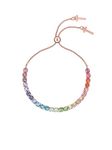 Ted Baker Melrah Crystal Adjustable Tennis Bracelet For Women (Rose Gold/Rainbow Crystal)