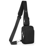 BROADREAM Sling Bag Men, Anti-Theft Crossbody Bag for Travel with Zipper Lock, RFID Blocking & Waterproof Backpack Chest Bags for Women (Black)