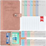 100 Envelope Challenge Binder, A6 Money Saving Wallet with Upgraded Cash Envelopes, Budget Savings Challenge Book with 24 Money Saving Trackers to Save £5050, £500, £1000, £2000, £5000, £10000 etc