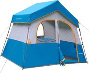 HIKERGARDEN 6 Person Camping Tent - Portable Easy Set Up Family Tent for Camp, Windproof Fabric Cabin Tent Outdoor for Hiking, Backpacking, Traveling (Sky Blue)